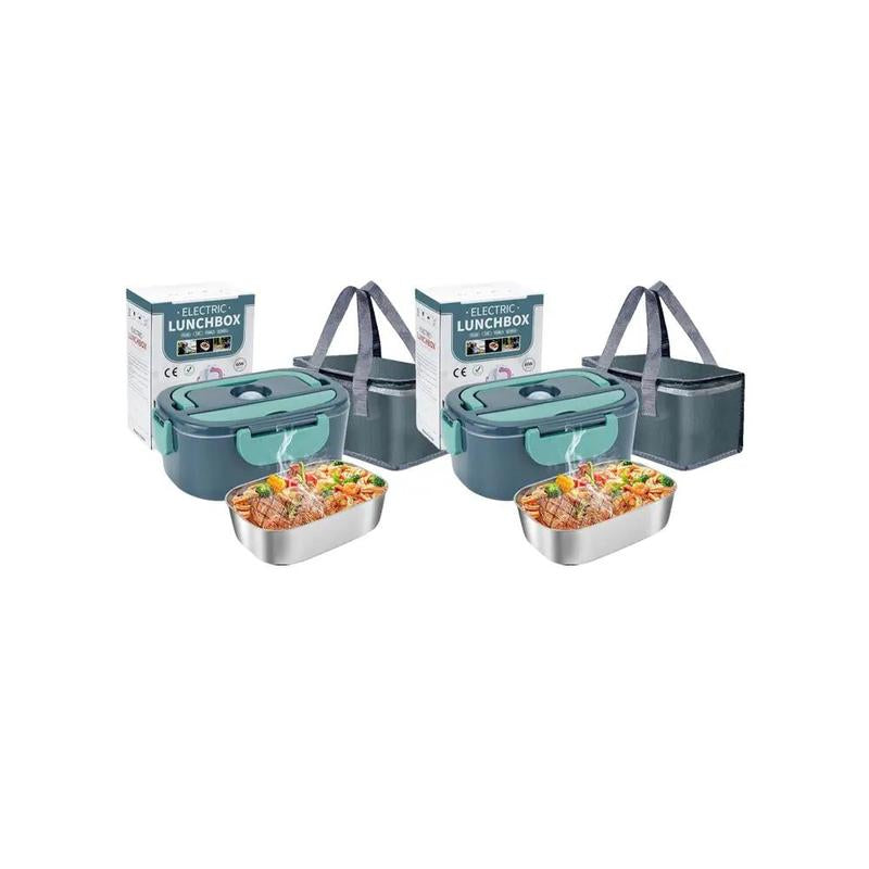 60W Electric Lunch Box with Removable Container Kitchen Gadgets, 3-In-1 Food Warmer Box Tableware with Fork & Spoon for Picnic, Fast Heating Lunch Box for Car Office, Electric Food Heater, Kitchen Accessories