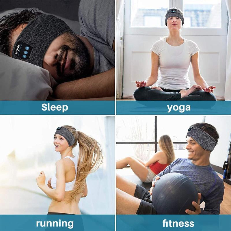 Sleeping Headphones Bluetooth Headband, Soft Long Time Play Sleeping Headsets with Built in Speakers Perfect for Workout,Running,Yoga,Travel, Darkgray